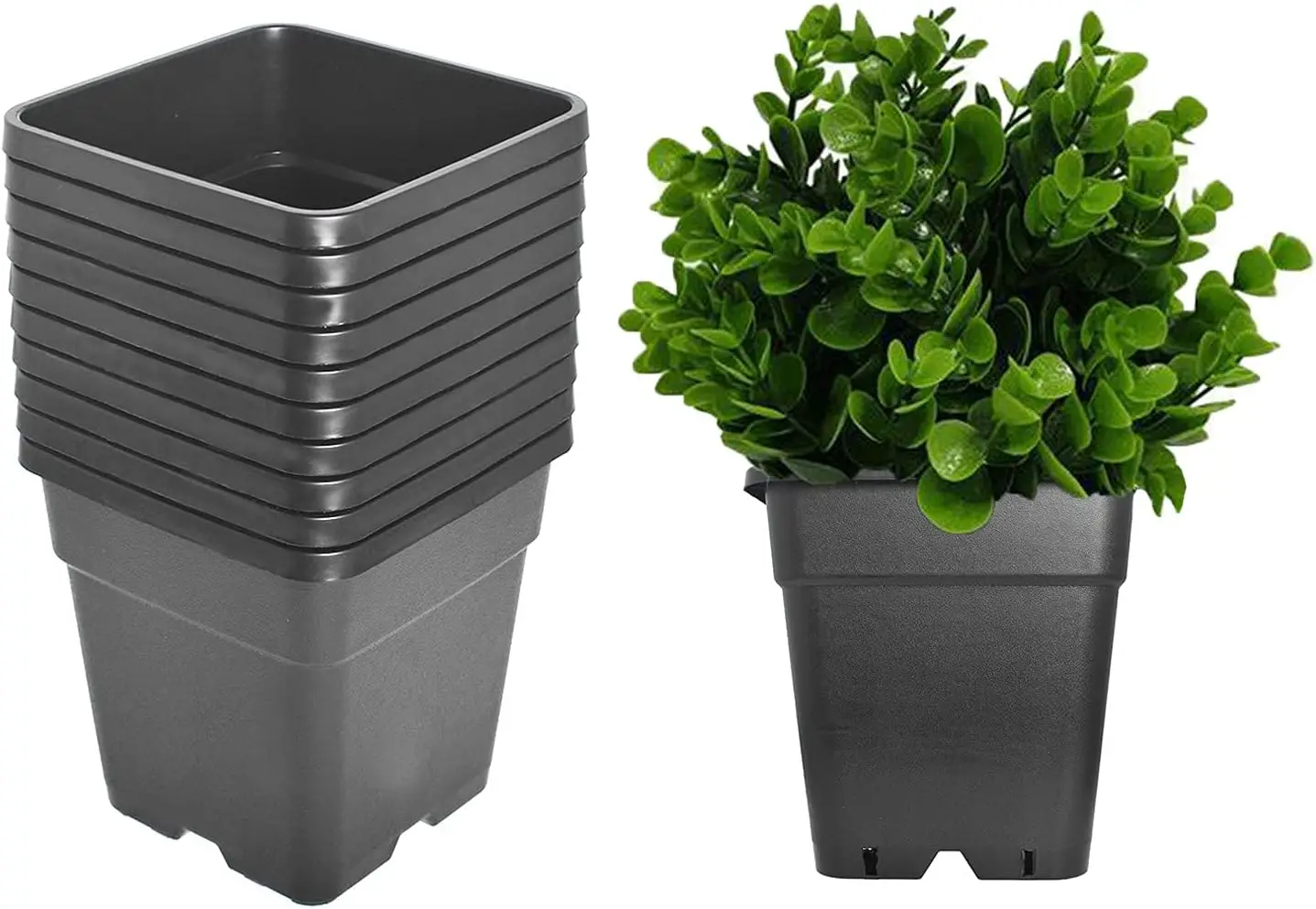 10-Pack 10 Gallon Square Plant Nursery Pot Grow Pot Black Nursery Container (10 Gallon)
10-Pack 10 Gallon Square Plant Nursery Pot Grow Pot Black Nursery Container (10 Gallon)