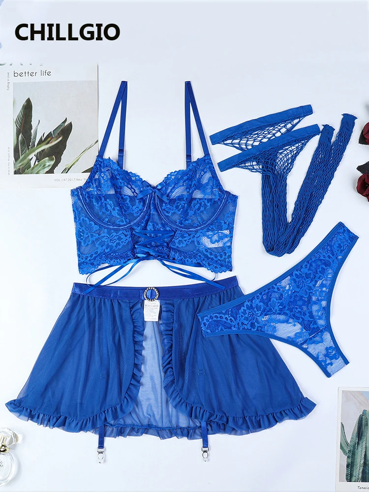 CHILLGIO Women Charming Laces Bra Brief Suit Sexy Lace Up Design Bodycon Underwear Erotic Set Transparent Mesh Skirt Panties Set
CHILLGIO Women Charming Laces Bra Brief Suit Sexy Lace Up Design Bodycon Underwear Erotic Set Transparent Mesh Skirt Panties Set