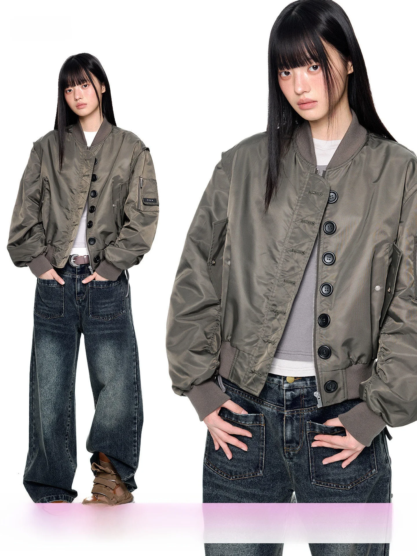 Женская бейсбольная куртка EZEK с воротником на молнии, повседневная, в стиле ретро, из нейлонового волокна, весенняя, новая модная универсальная верхняя одежда
Женская бейсбольная куртка EZEK с воротником на молнии, повседневная, в стиле ретро, из нейлонового волокна, весенняя, новая модная универсальная верхняя одежда