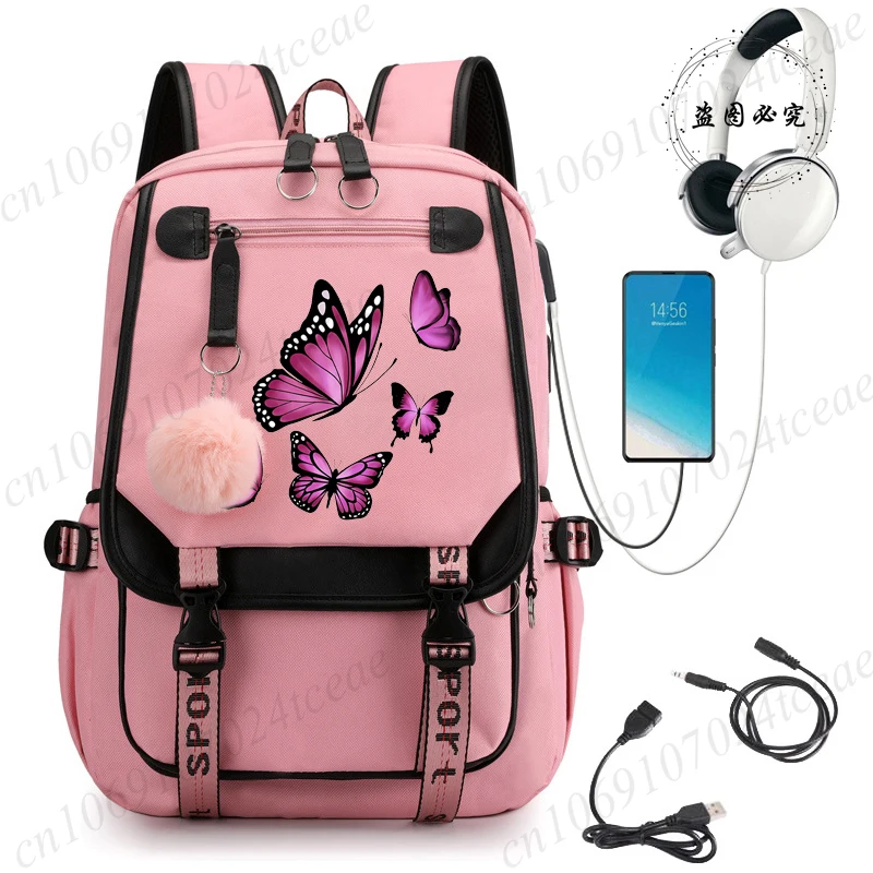 Pink Butterfly Anime Cartoon Nylon Book Bag Waterproof Large Capacity Backpack Back To School Bagpack School Bag Boys Girls
Pink Butterfly Anime Cartoon Nylon Book Bag Waterproof Large Capacity Backpack Back To School Bagpack School Bag Boys Girls
