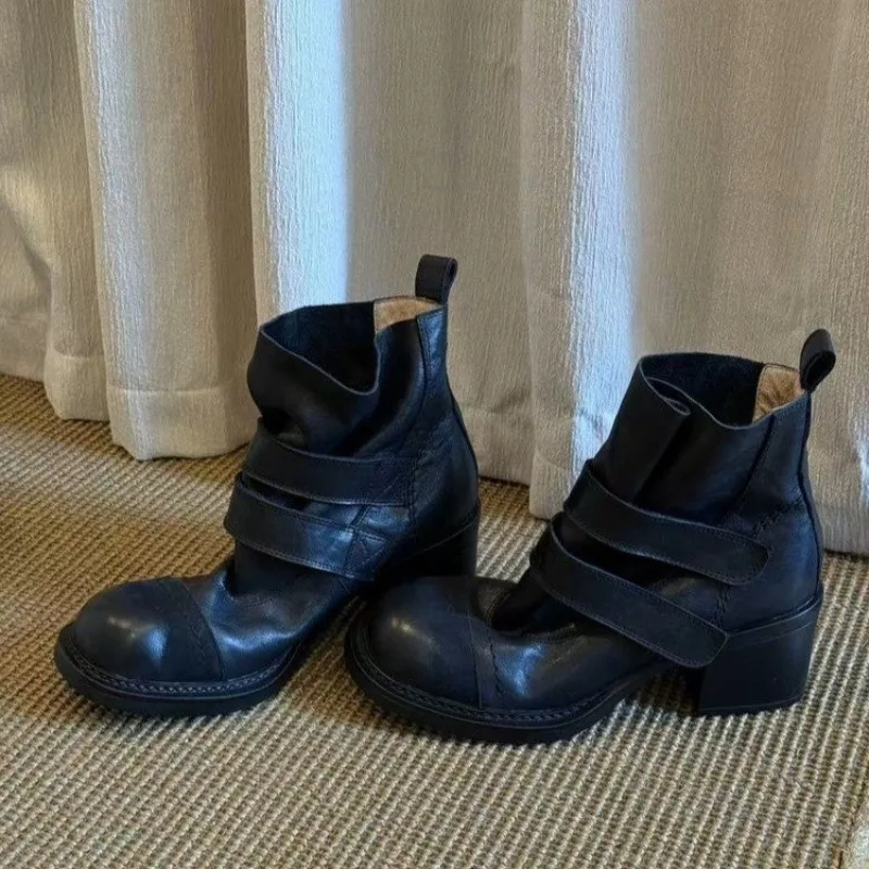 Новые женские ботинки в стиле вестерн на высоком каблуке в британском стиле в стиле ретро, ботильоны 
Новые женские ботинки в стиле вестерн на высоком каблуке в британском стиле в стиле ретро, ботильоны