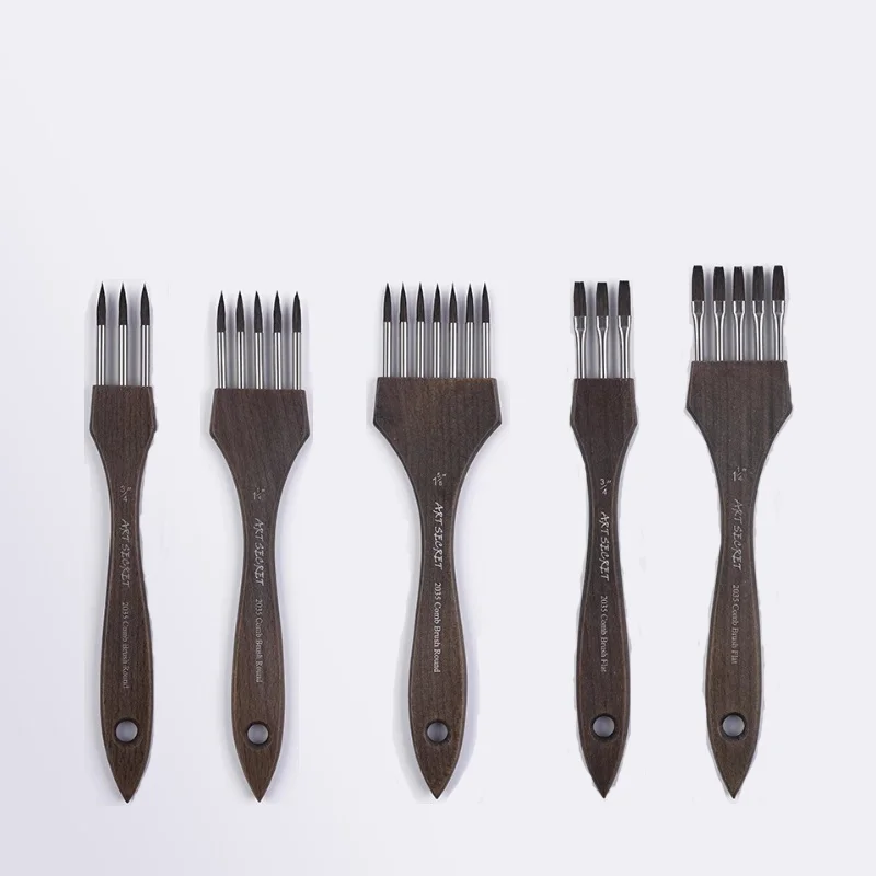 Multi-toothed Comb Nylon Pen Head Wooden Handle Watercolor Acrylic Paint Brush Artistic Creation 
Multi-toothed Comb Nylon Pen Head Wooden Handle Watercolor Acrylic Paint Brush Artistic Creation