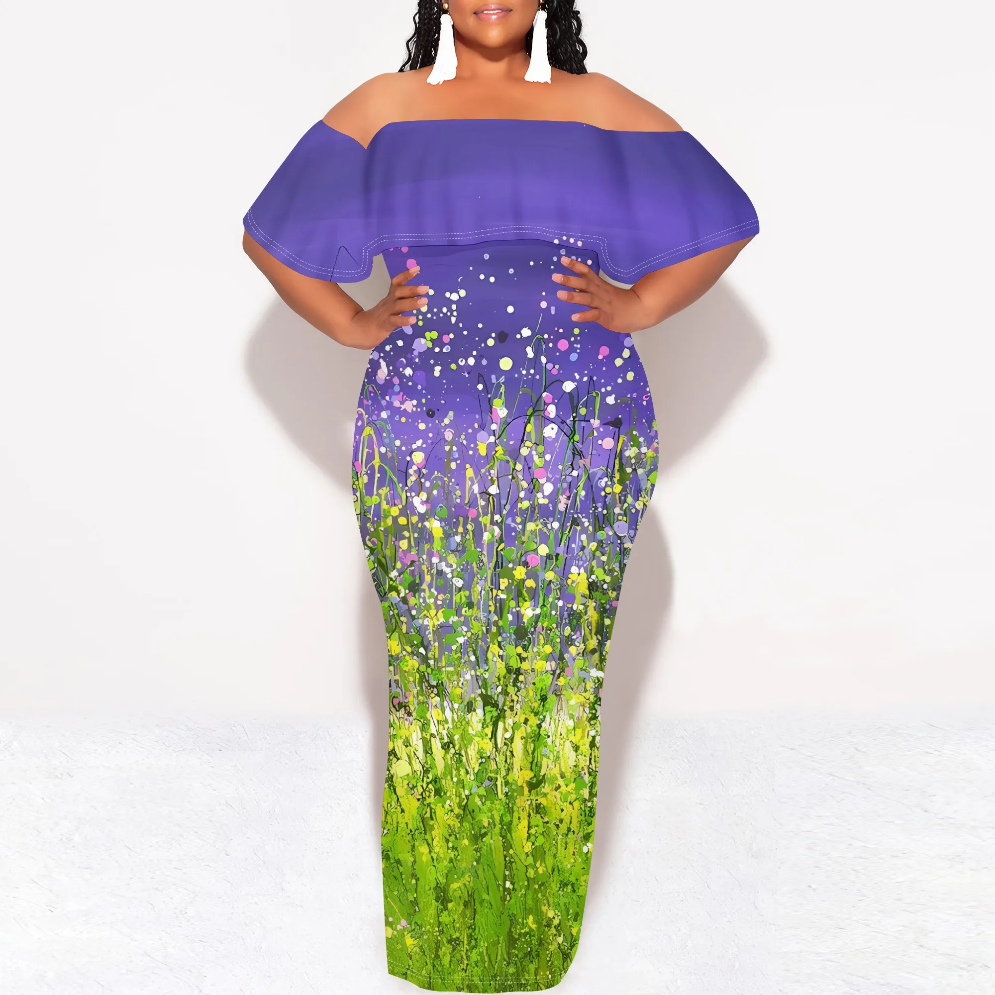 Nupusa Floral Print Off Shoulder Maxi Dress Women Summer Bodycon Long Dress Vintage Party Wear
Nupusa Floral Print Off Shoulder Maxi Dress Women Summer Bodycon Long Dress Vintage Party Wear