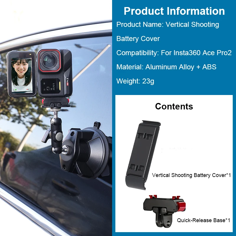 Battery Cover Aluminum Alloy for Insta360 Ace Pro 2 Vertical Shooting Quick Release Adapter Sport Camera Accessory
Battery Cover Aluminum Alloy for Insta360 Ace Pro 2 Vertical Shooting Quick Release Adapter Sport Camera Accessory