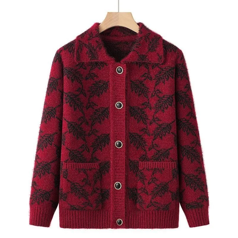 Middle-aged Elderly Tops Female Grandma Knitted Jacket Mother Sweater Long Sleeve Autumn Winter Cardigan
Middle-aged Elderly Tops Female Grandma Knitted Jacket Mother Sweater Long Sleeve Autumn Winter Cardigan