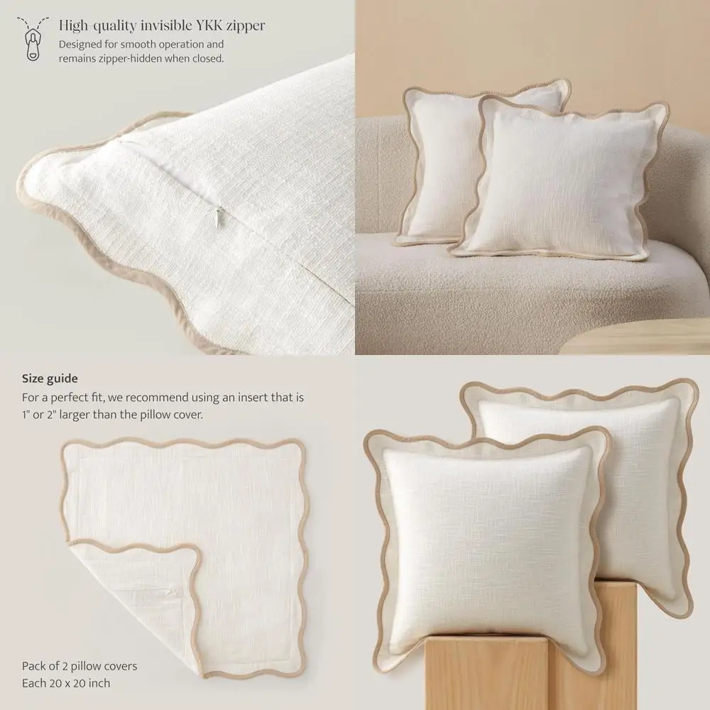 100% Cotton Boho Pillow Covers, Set of 2, 20x20, Cream, Modern Decor for Sofa, Living Room
100% Cotton Boho Pillow Covers, Set of 2, 20x20, Cream, Modern Decor for Sofa, Living Room