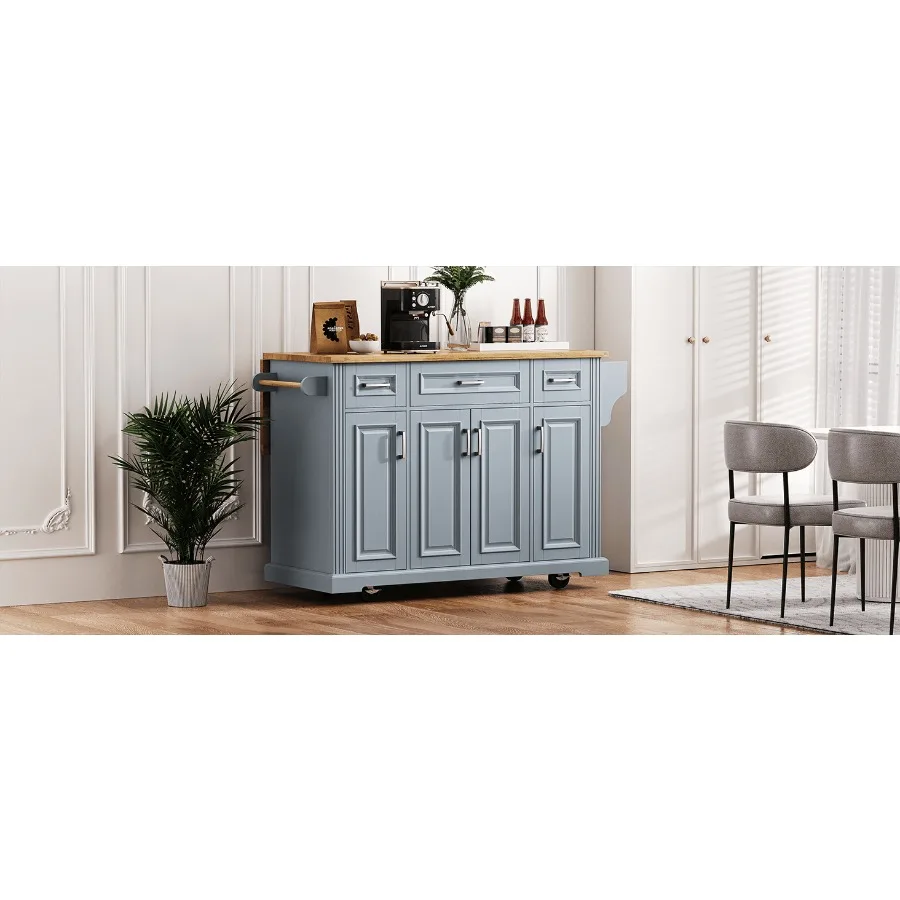 KK 54-дюймовый большой кухонный остров с резиновыми деревянными каплями и тисненой текстурой, кухонная тележка на колесиках с 4 дверцами и 3
KK 54-дюймовый большой кухонный остров с резиновыми деревянными каплями и тисненой текстурой, кухонная тележка на колесиках с 4 дверцами и 3