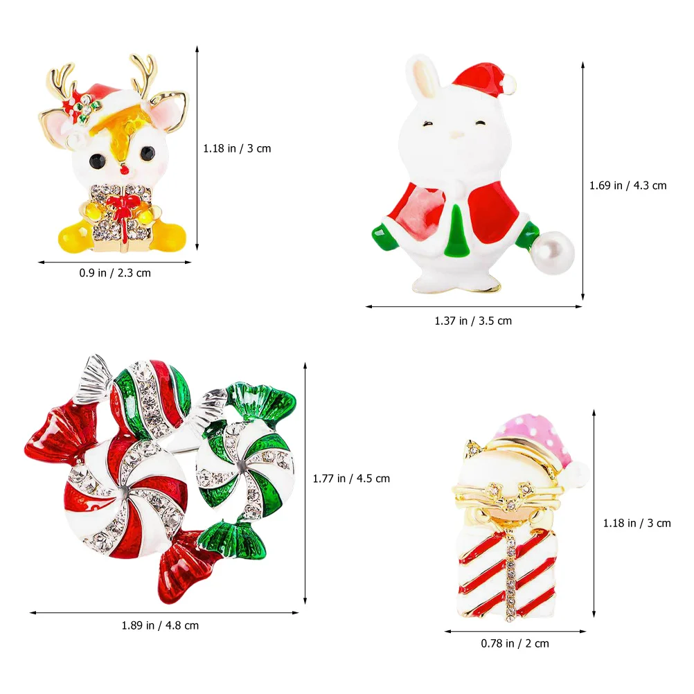 4Pcs Xmas Brooch Pin Metal Decorative Suit Brooch for Clothing Scarves Bags Women Clothes Lapel Pin Christmas Event
4Pcs Xmas Brooch Pin Metal Decorative Suit Brooch for Clothing Scarves Bags Women Clothes Lapel Pin Christmas Event