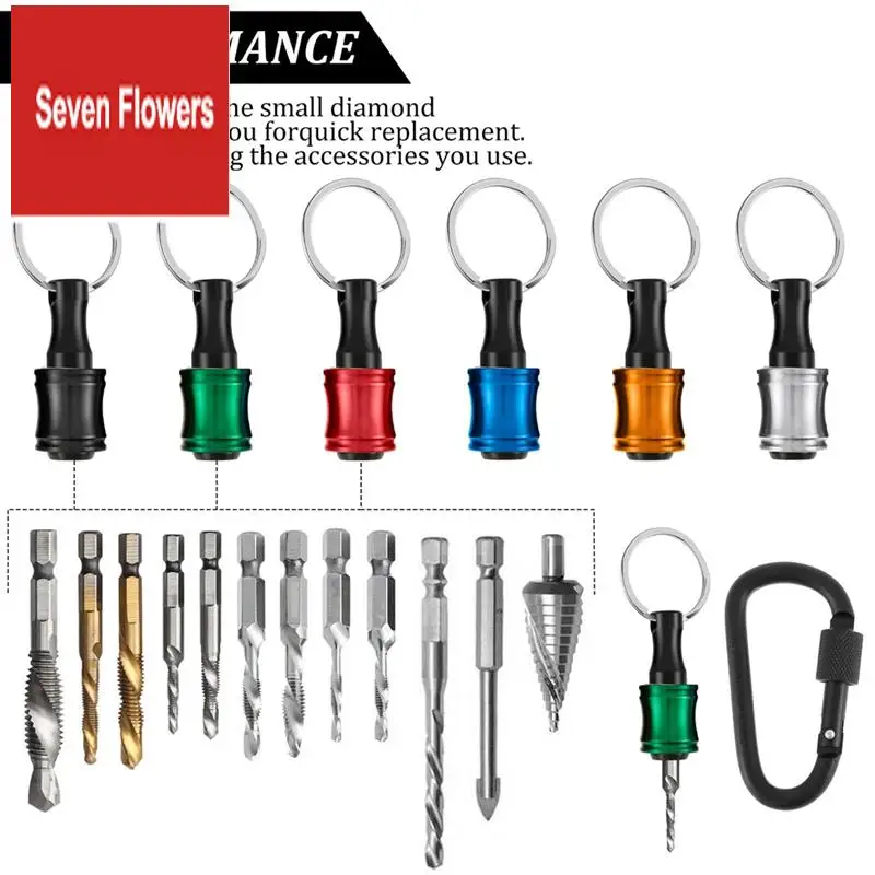 4 Sets Hex Shank Screwdriver Bits Holder Bit Holder Keychain For Impact Driver With Black Carabiner
4 Sets Hex Shank Screwdriver Bits Holder Bit Holder Keychain For Impact Driver With Black Carabiner