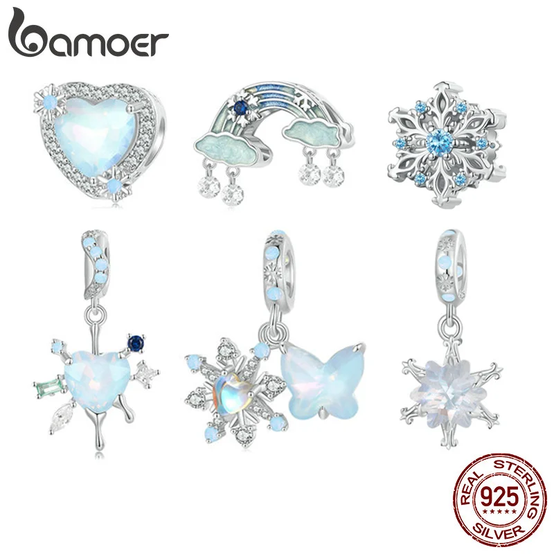 Bamoer 925 Sterling Silver Snow Butterfly Heart Love Charm Pendant Ice Flower Beads Women Fit Bracelet DIY Necklace Jewelry Gift
Bamoer 925 Sterling Silver Snow Butterfly Heart Love Charm Pendant Ice Flower Beads Women Fit Bracelet DIY Necklace Jewelry Gift
