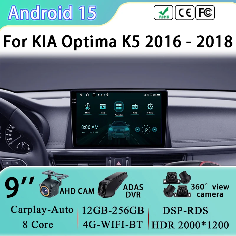For KIA Optima K5 2016 2017 2018 Android 15 BT Car Radio Multimedia Video Player GPS Navigation Stereo Screen Head Unit No 2 din
For KIA Optima K5 2016 2017 2018 Android 15 BT Car Radio Multimedia Video Player GPS Navigation Stereo Screen Head Unit No 2 din