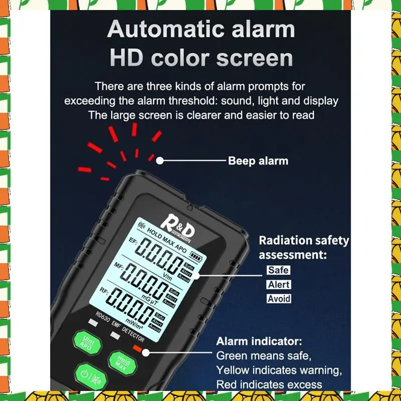 Professional Tool 3-In-1 Electromagnetic Field Radiation Detector Tester EMF Meter Multifunctional Portable Radio Frequency Warn
Professional Tool 3-In-1 Electromagnetic Field Radiation Detector Tester EMF Meter Multifunctional Portable Radio Frequency Warn