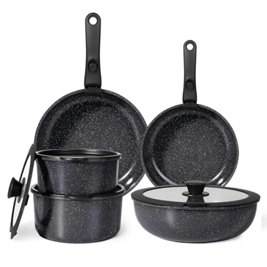 Ceramic Pots and Pans Set Non Stick, 10-Pcs Nonstick Detachable Handle Cookware Sets, Non Toxic Induction Kitchen Pot and Pan w
Ceramic Pots and Pans Set Non Stick, 10-Pcs Nonstick Detachable Handle Cookware Sets, Non Toxic Induction Kitchen Pot and Pan w
