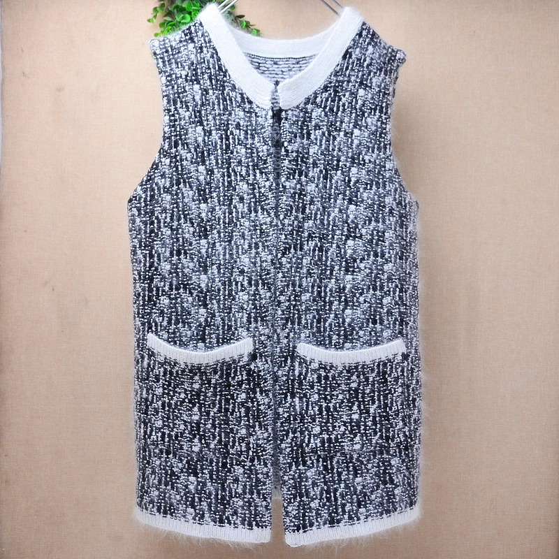 Women Mujer Autumn Winter Thick Warm Hairy Angora Rabbit Hair Knitted Crochet Sleeveless Loose Long Sweater Vest Coat Jacket Top
Women Mujer Autumn Winter Thick Warm Hairy Angora Rabbit Hair Knitted Crochet Sleeveless Loose Long Sweater Vest Coat Jacket Top