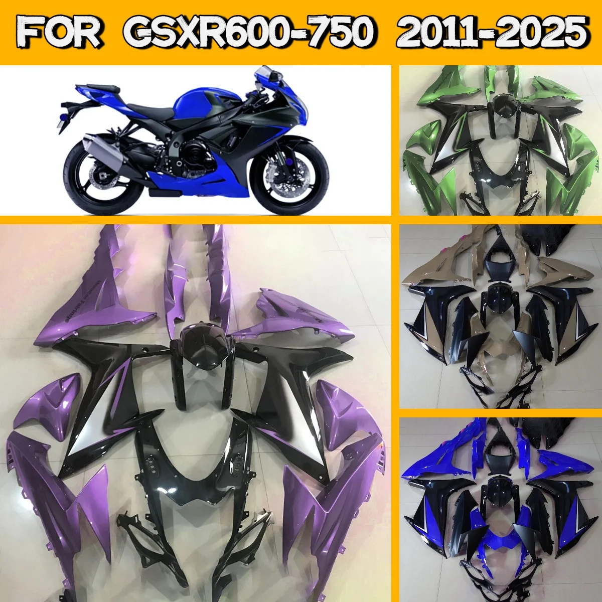 Prime Fairings 2011-2025 GSXR600 GSXR750 Custom ABS Painted Fairing Set Replacement Fit for 11-25 Suzuki GSXR 600 750
Prime Fairings 2011-2025 GSXR600 GSXR750 Custom ABS Painted Fairing Set Replacement Fit for 11-25 Suzuki GSXR 600 750