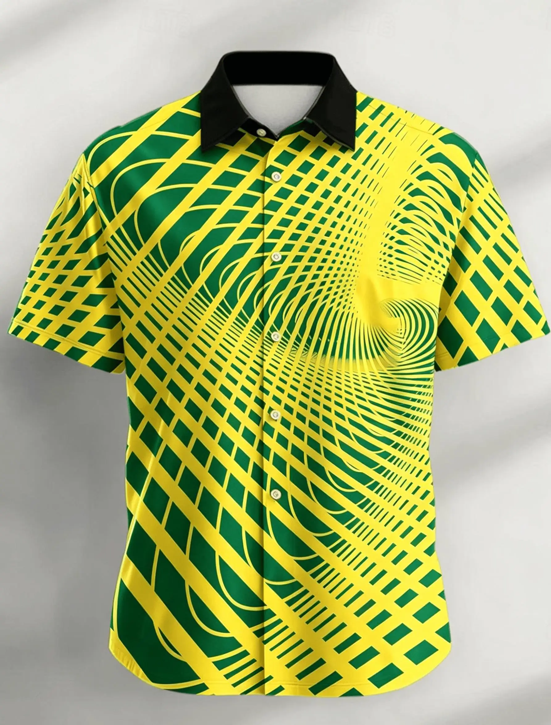 Men's 3D Optical Illusion Grid Print Short Sleeve Shirt, Casual Button Up Shirt for Spring & Summer Streetwear
Men's 3D Optical Illusion Grid Print Short Sleeve Shirt, Casual Button Up Shirt for Spring & Summer Streetwear