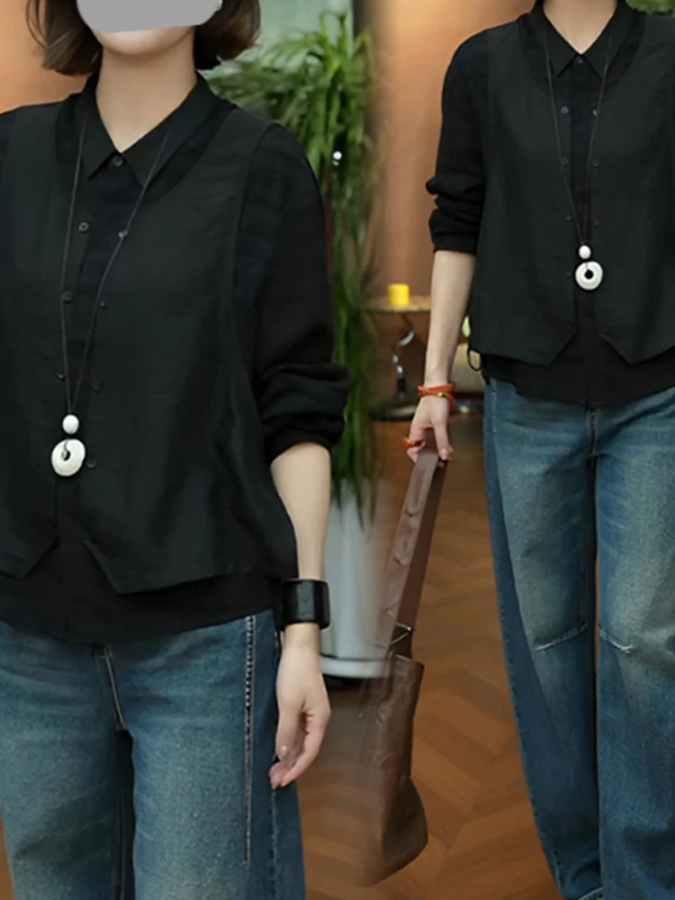 Elegant Loose Women's Shirt Autumn New Style Fashionable Simple Splicing Slimming Commuting Top Collar Long Sleeve ...
Elegant Loose Women's Shirt Autumn New Style Fashionable Simple Splicing Slimming Commuting Top Collar Long Sleeve ...