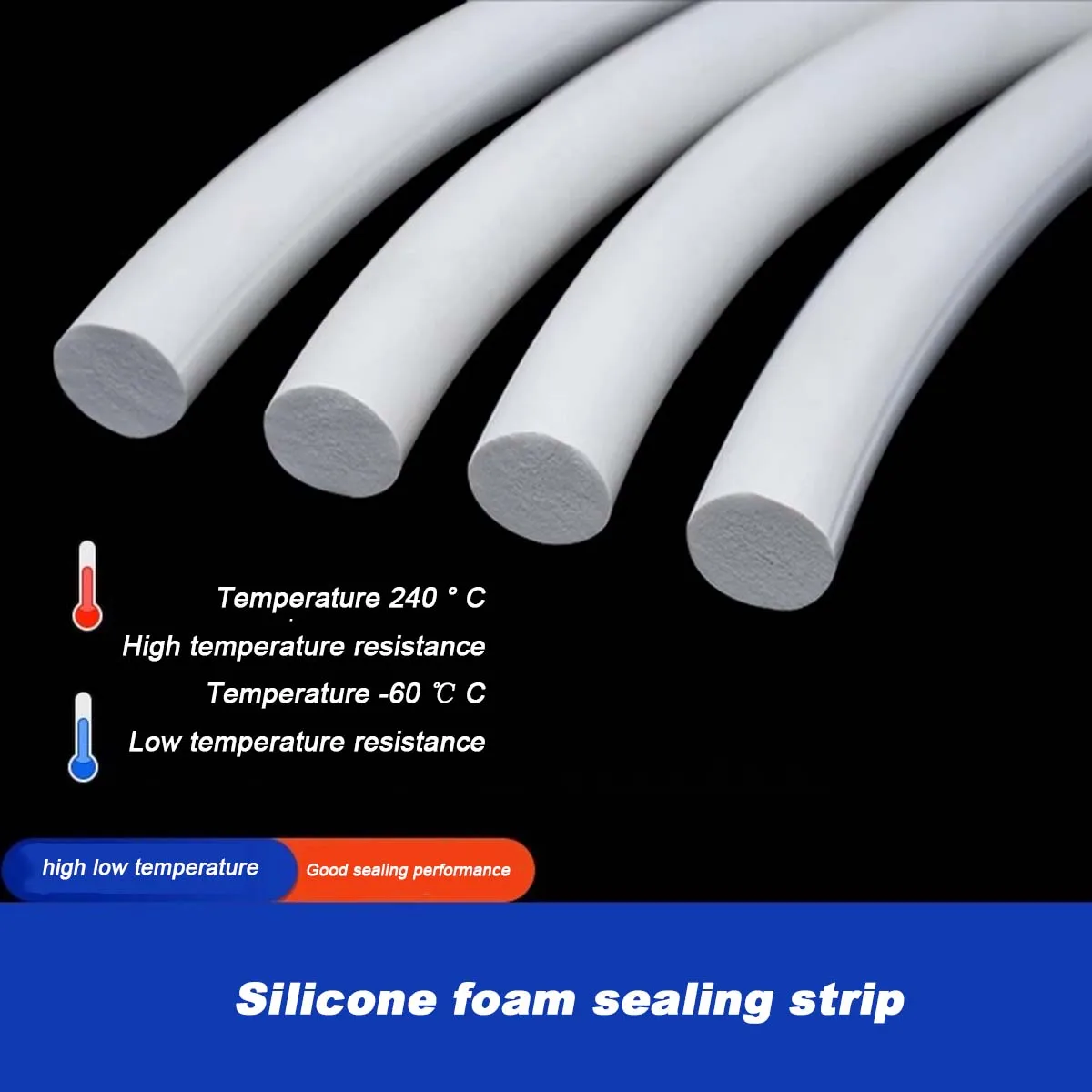 Silicone Foam Round Strip, High Temperature Resistant Sealing Strip, Sponge Strip, White Waterproof High Elasticity Strip 
Silicone Foam Round Strip, High Temperature Resistant Sealing Strip, Sponge Strip, White Waterproof High Elasticity Strip