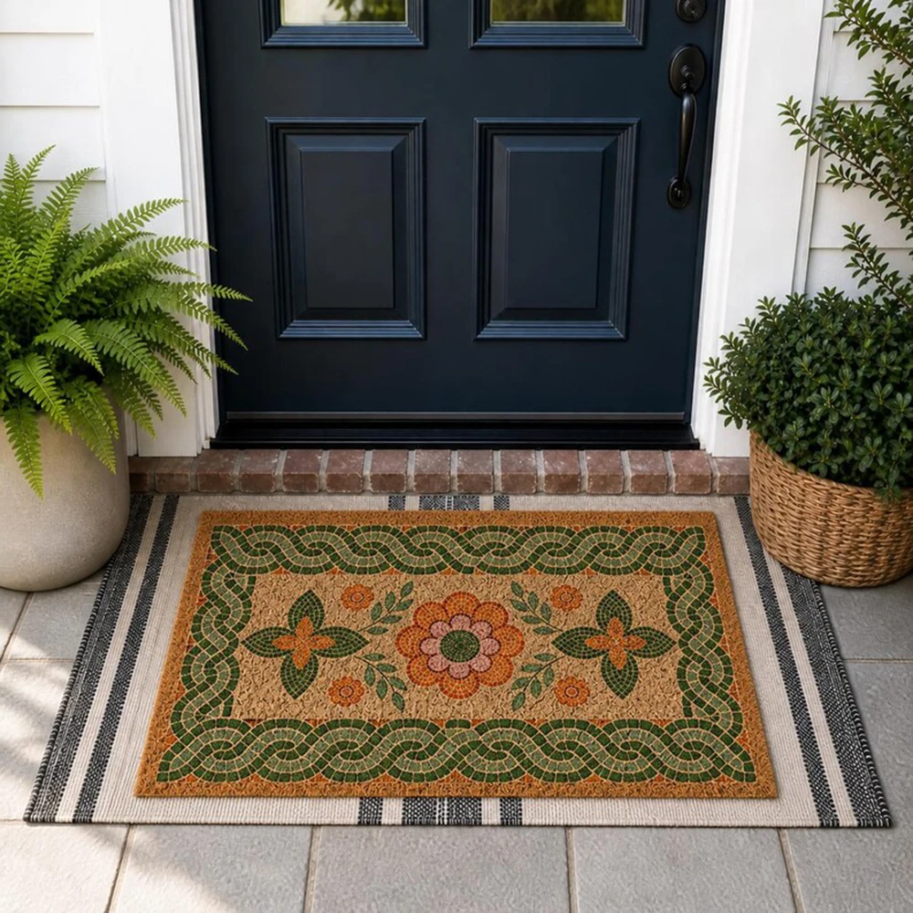 Mediterranean Mosaic Floral Doormat Green Orange Botanical Welcome Mat Colorful Coir Door Mat Boho Front Door Rug New Home Gift
Mediterranean Mosaic Floral Doormat Green Orange Botanical Welcome Mat Colorful Coir Door Mat Boho Front Door Rug New Home Gift