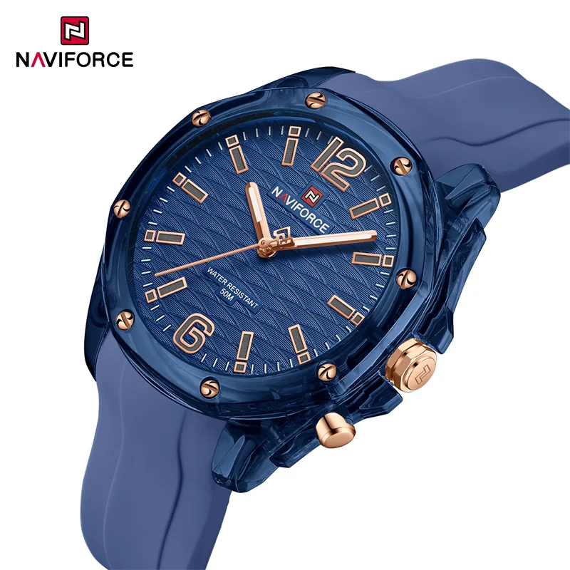 NAVIFORCE NF6103 Новые простые женские кварцевые женские часы с силиконовым ремешком, элегантные водонепроницаемые элегантные женские браслеты
NAVIFORCE NF6103 Новые простые женские кварцевые женские часы с силиконовым ремешком, элегантные водонепроницаемые элегантные женские браслеты