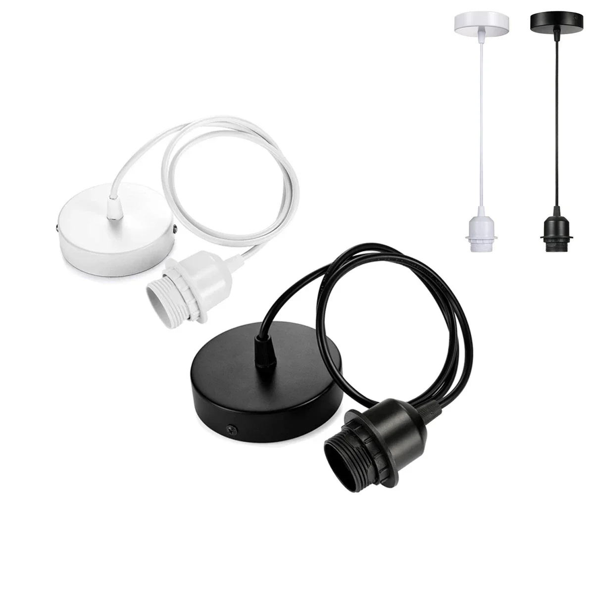 Extension Hanging Lantern Cord Cable E27 Socket With Ceiling Plate For Pendant Lighting Lamp Shade Cm round base light Led stand
Extension Hanging Lantern Cord Cable E27 Socket With Ceiling Plate For Pendant Lighting Lamp Shade Cm round base light Led stand