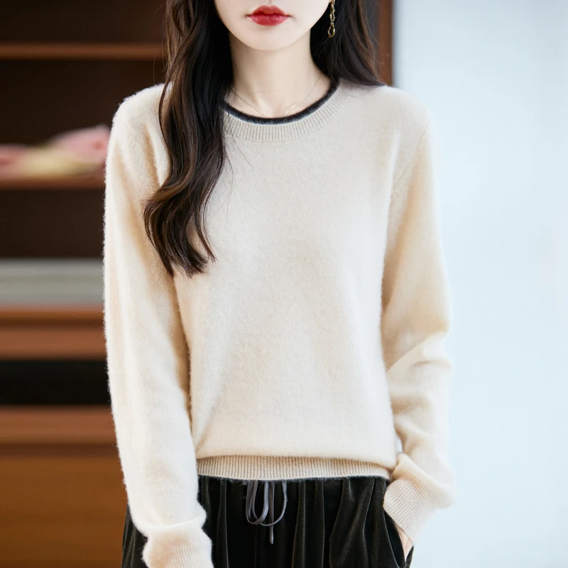 TLOML Women O-neck Long Sleeve Pullover 100% Merino Wool Sweater Autumn Winter Warm Soft Simple Style Wool Knitwear Casual Tops
TLOML Women O-neck Long Sleeve Pullover 100% Merino Wool Sweater Autumn Winter Warm Soft Simple Style Wool Knitwear Casual Tops
