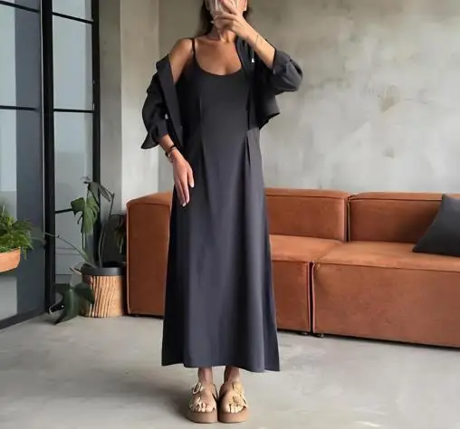 2025 Autumn New Women's Fashion Casual Solid Color Sleeveless U-neck Vest Dress Short Sleeve Coat Set Women's Clothing
2025 Autumn New Women's Fashion Casual Solid Color Sleeveless U-neck Vest Dress Short Sleeve Coat Set Women's Clothing