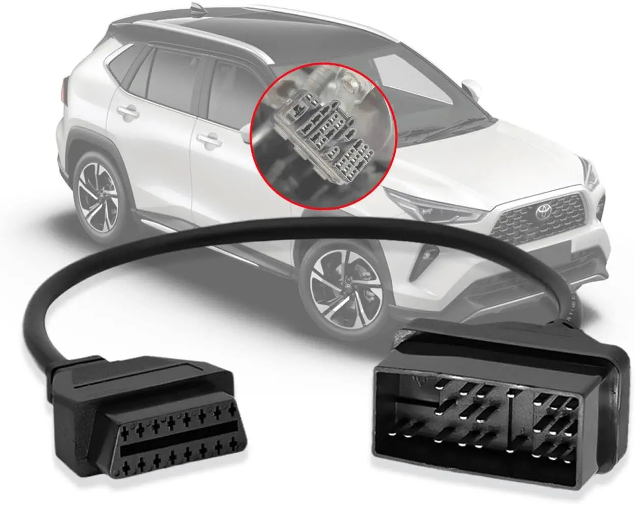 OBD Adapter Fit for Toyota 22 Pin OBD1 to 16 Pin OBD2 Diagnostic Cable Work with OBD2 Scanner Tool/Code Reader
OBD Adapter Fit for Toyota 22 Pin OBD1 to 16 Pin OBD2 Diagnostic Cable Work with OBD2 Scanner Tool/Code Reader