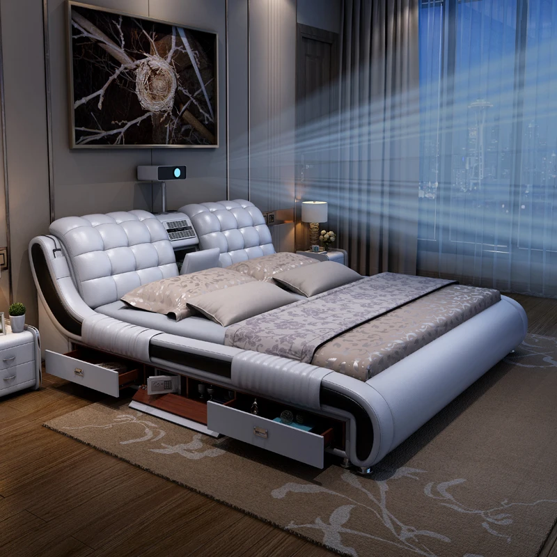 Aesthetic Creative Bed Interior Bedroom Designer Chinese Style Big Size Bed Multifunctional Letto Matrimoniale Home Decoration
Aesthetic Creative Bed Interior Bedroom Designer Chinese Style Big Size Bed Multifunctional Letto Matrimoniale Home Decoration
