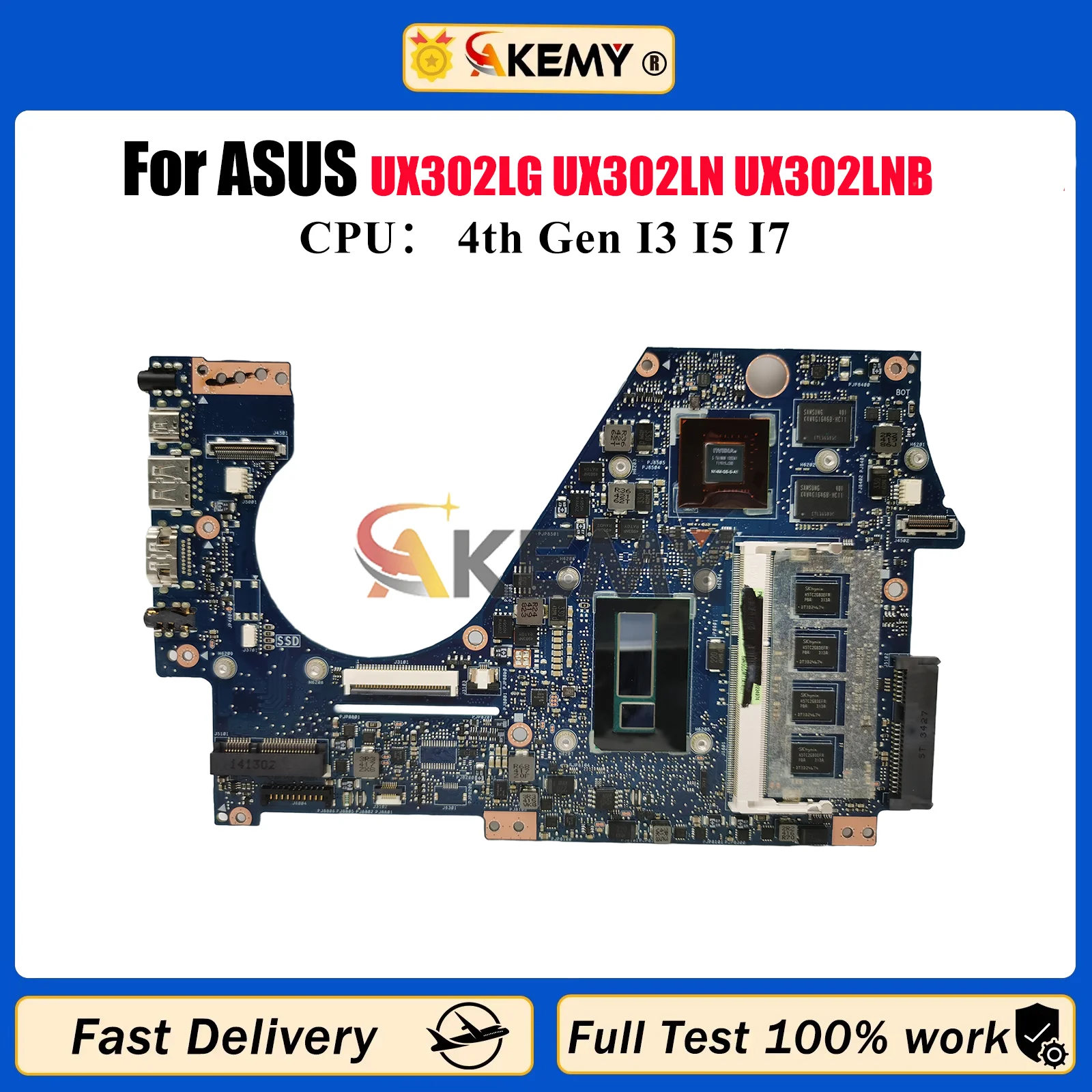 UX302LG Laptop Motherboard For ASUS ZenBook UX302L UX302LG UX302LN UX302LNB Notebook Mainboard With I3 I5 I7 CPU 111% tests OK
UX302LG Laptop Motherboard For ASUS ZenBook UX302L UX302LG UX302LN UX302LNB Notebook Mainboard With I3 I5 I7 CPU 111% tests OK