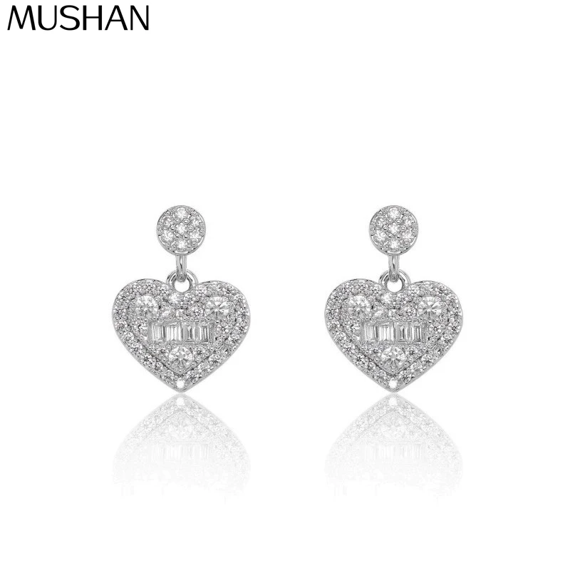 MS Luxury Jewelry White Diamond Heart Earrings With 925 Silver Sweet And Fresh Lady'S Daily Commute Heart Earrings
MS Luxury Jewelry White Diamond Heart Earrings With 925 Silver Sweet And Fresh Lady'S Daily Commute Heart Earrings