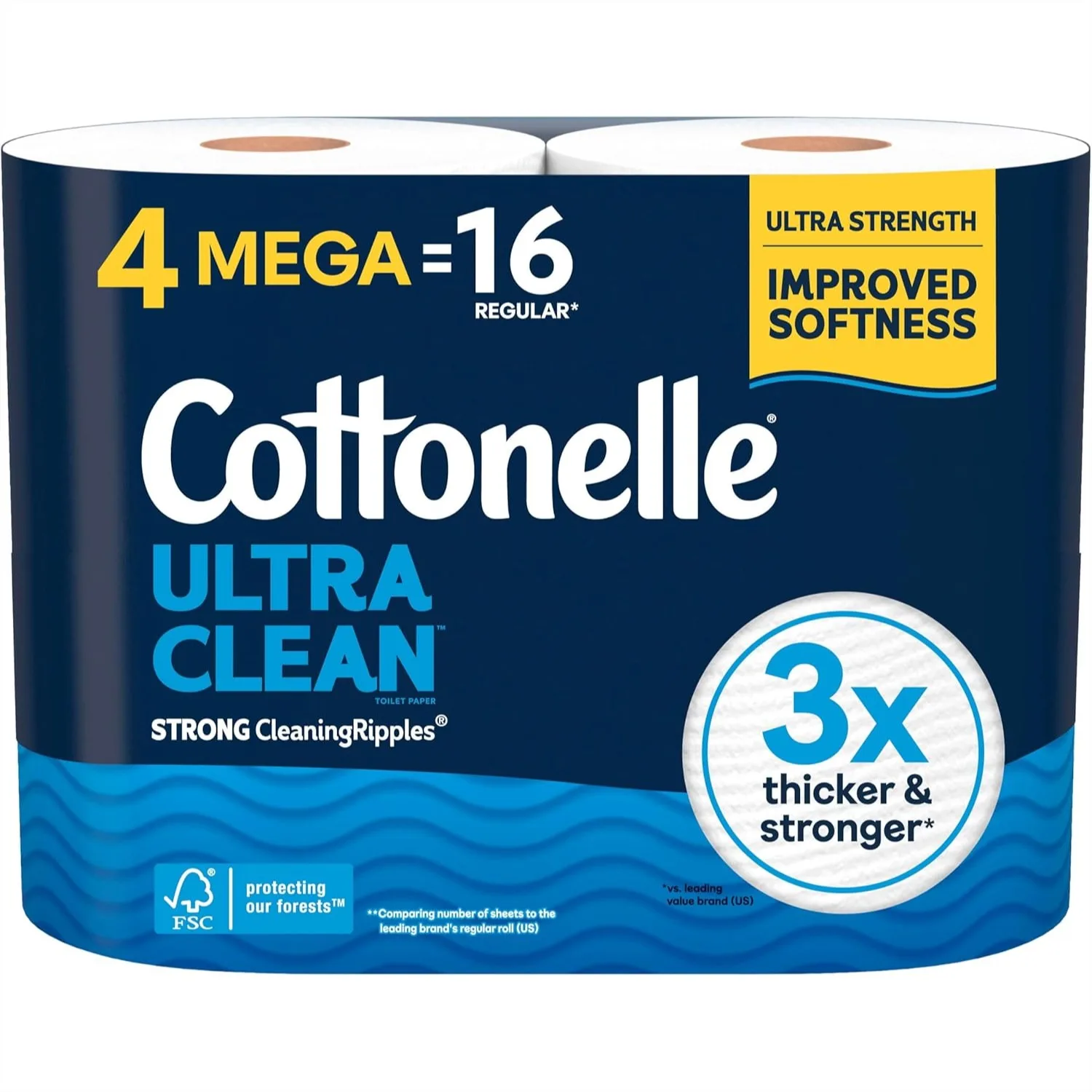 Ultra Clean Toilet Paper 4 Mega Rolls = 16 Regular Rolls, Strong & Thick 1-Ply, 284 Sheets Each
Ultra Clean Toilet Paper 4 Mega Rolls = 16 Regular Rolls, Strong & Thick 1-Ply, 284 Sheets Each