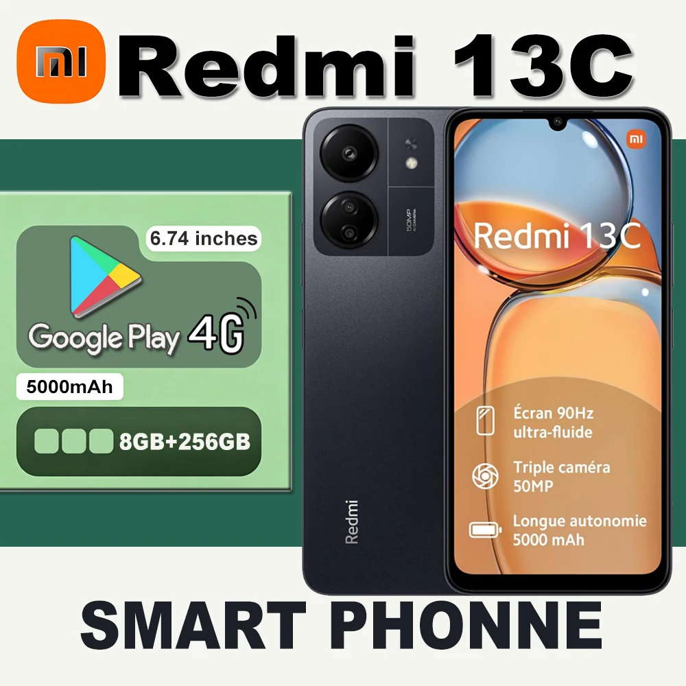 XIAOMI Redmi 13C smartphone supports 4G network NFC function, 6.74inches/8GB+256GB memory/ 5000mAh long standby phone
XIAOMI Redmi 13C smartphone supports 4G network NFC function, 6.74inches/8GB+256GB memory/ 5000mAh long standby phone