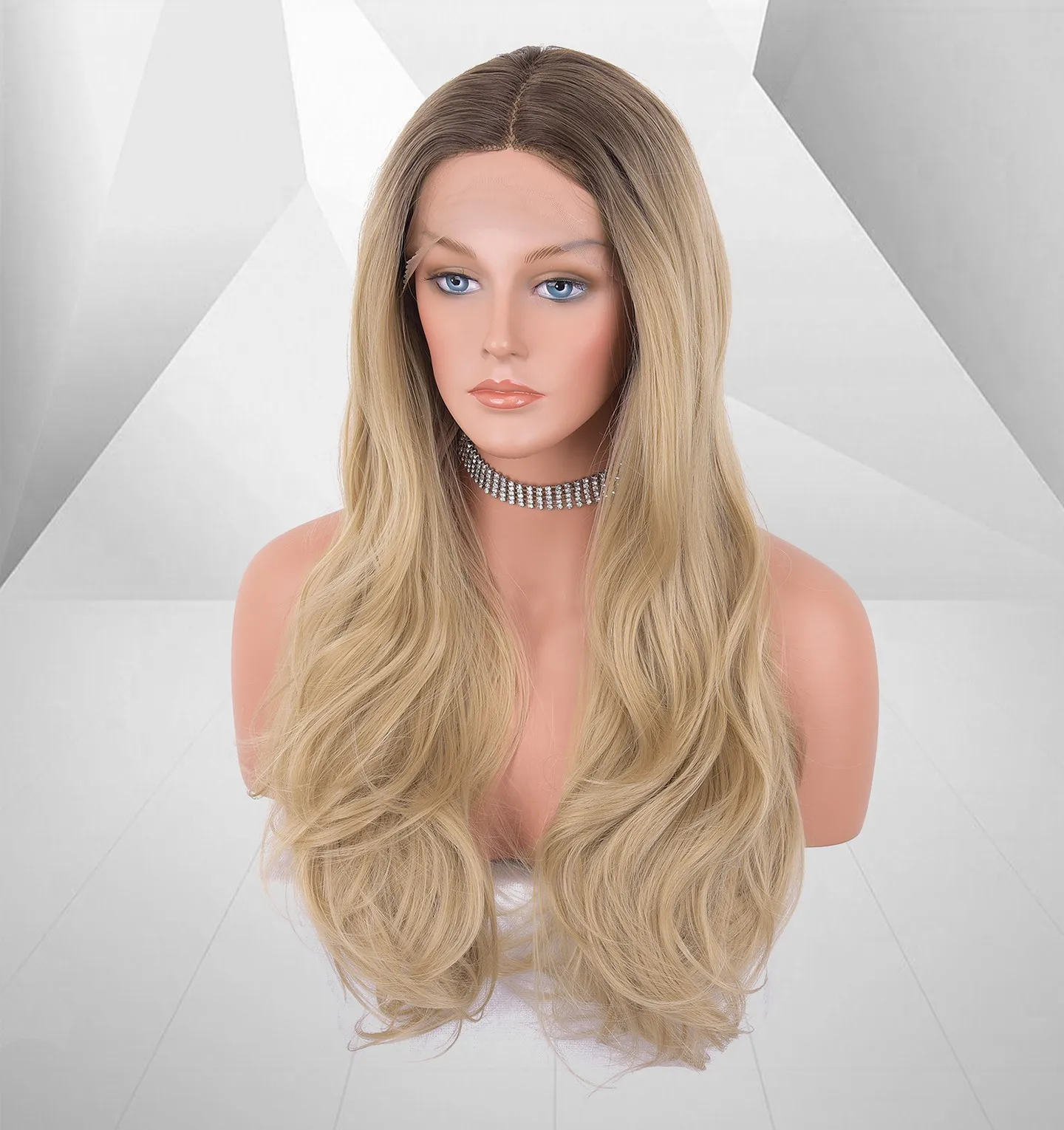 Synthetic 13x4 Lace Front Wigs Women Honey Blonde Natural Wavy wig Premium fiber synthetic wig Dark Roots
Synthetic 13x4 Lace Front Wigs Women Honey Blonde Natural Wavy wig Premium fiber synthetic wig Dark Roots