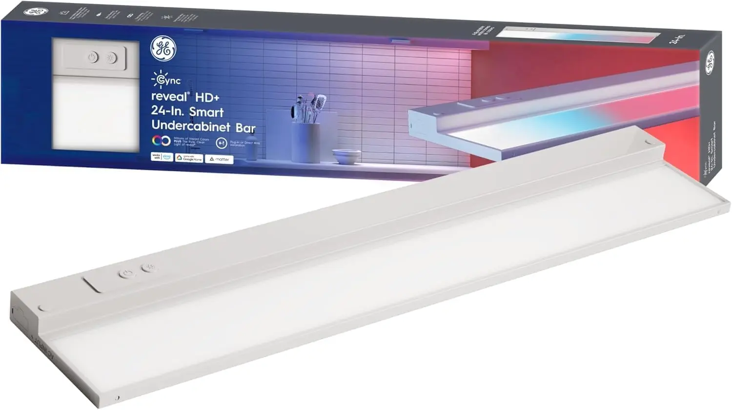 Smart LED Undercabinet Light 24in, Color Changing 2000K-7000K, Wi-Fi Works with Alexa & Google Home, Plug-in or Hardwired
Smart LED Undercabinet Light 24in, Color Changing 2000K-7000K, Wi-Fi Works with Alexa & Google Home, Plug-in or Hardwired