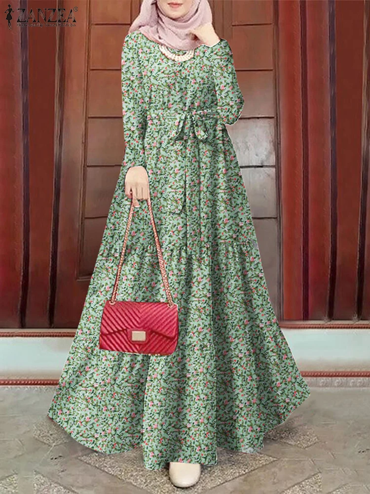 2025 ZANZEA Long Sleeve Ditsy Floral Maxi Dress Women Muslim Casual Elegant Tiered A-line Vestidos Tie-Waist Islamic Abaya Robes
2025 ZANZEA Long Sleeve Ditsy Floral Maxi Dress Women Muslim Casual Elegant Tiered A-line Vestidos Tie-Waist Islamic Abaya Robes