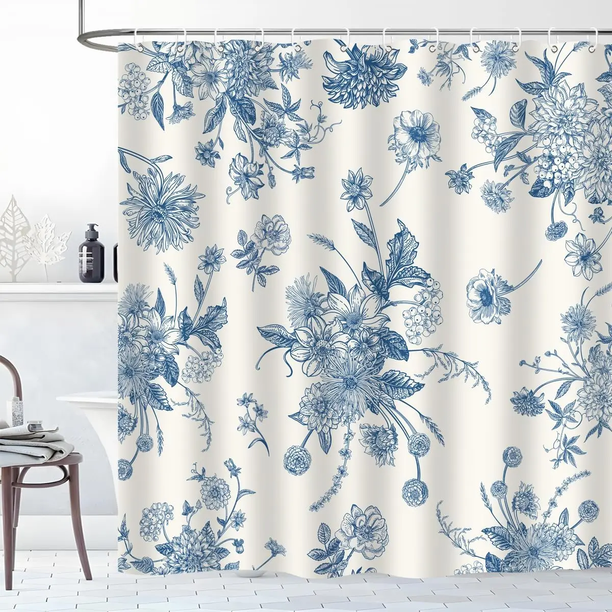 Vintage Botanical Watercolor Floral Blue Sketch Shower Curtain Liner Waterproof Bathroom Home Decor Stylish Curtain
Vintage Botanical Watercolor Floral Blue Sketch Shower Curtain Liner Waterproof Bathroom Home Decor Stylish Curtain