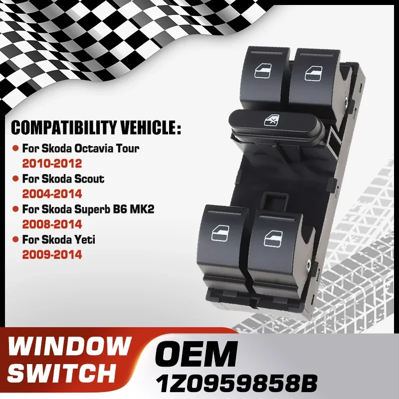 1Z0959858B 1Z0959857 Car Electrical Power Window Control Switch For Skoda Octavia Tour Skoda Scout Skoda Superb B6 Skoda Yeti
1Z0959858B 1Z0959857 Car Electrical Power Window Control Switch For Skoda Octavia Tour Skoda Scout Skoda Superb B6 Skoda Yeti