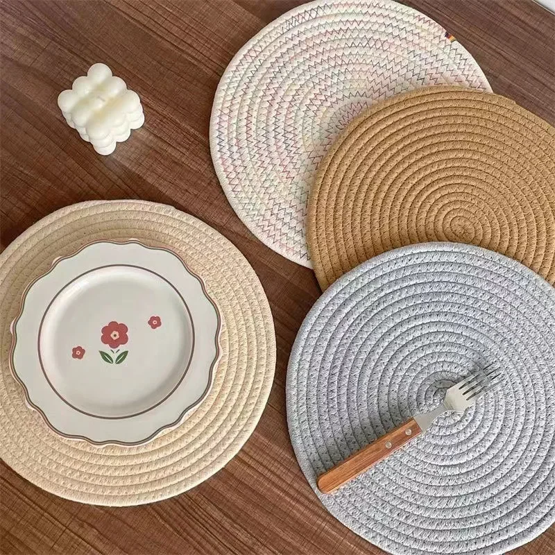 Round Cotton Woven Placemats Heat-Resistant Non-Slip Braided Table Mats Washable Table Pads for Dining Table Kitchen Home Decor
Round Cotton Woven Placemats Heat-Resistant Non-Slip Braided Table Mats Washable Table Pads for Dining Table Kitchen Home Decor