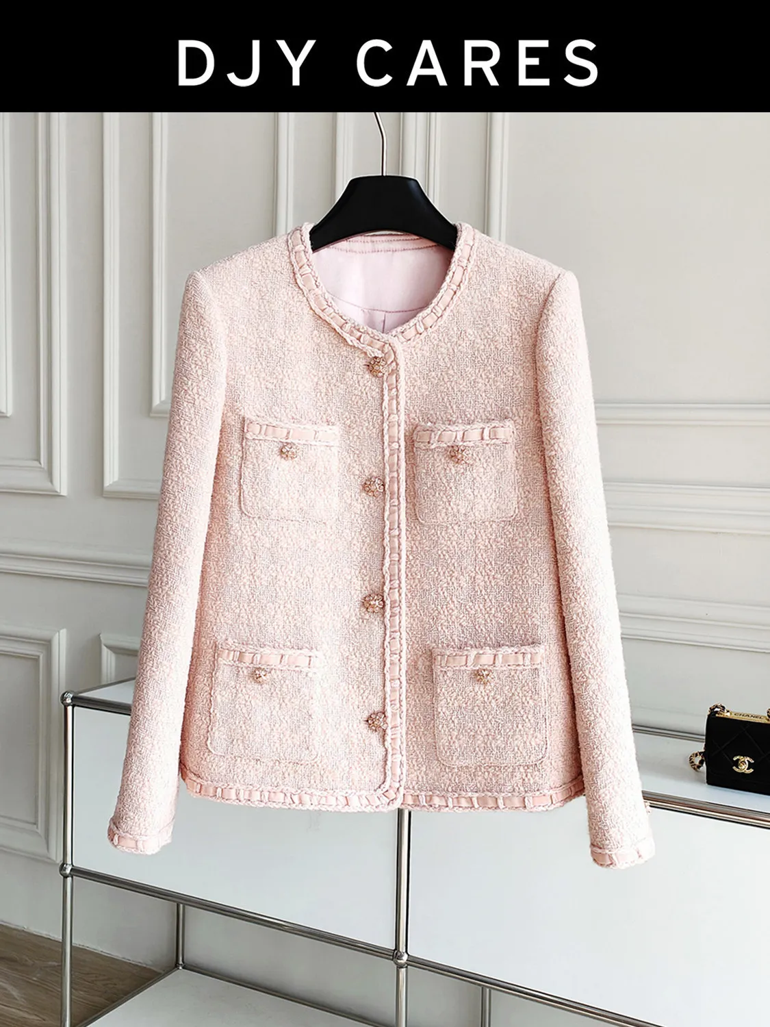 New Romantic Pink Four Pocket Floral Coat Loose Versatile Top big size
New Romantic Pink Four Pocket Floral Coat Loose Versatile Top big size