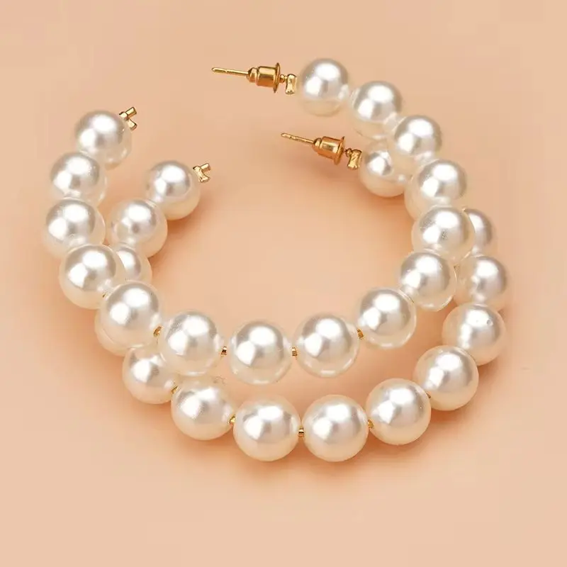 Women Elegant Big Circle Pearl Earrings Premium Stainless Steel Material Classic Fashion Ornament for Valentine's Day Gift
Women Elegant Big Circle Pearl Earrings Premium Stainless Steel Material Classic Fashion Ornament for Valentine's Day Gift