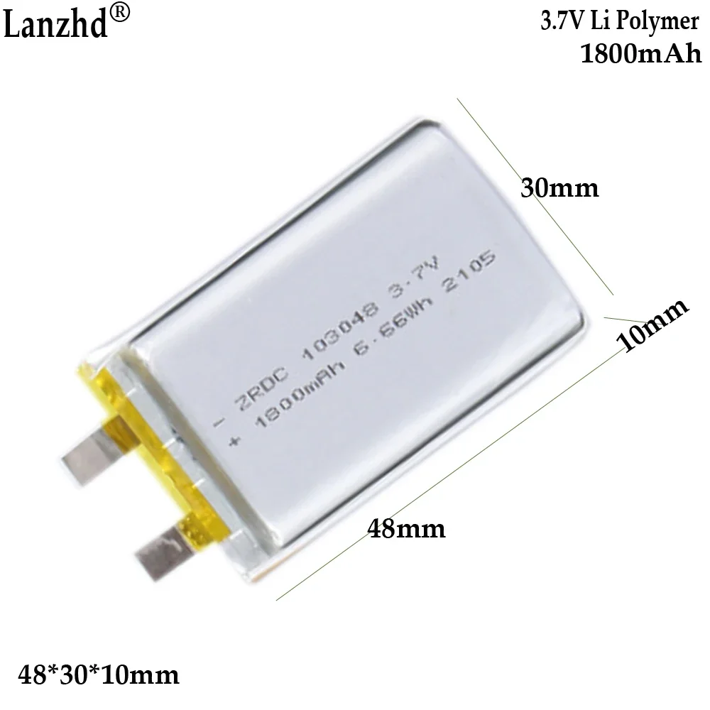 1-20pcs Lithium ion Battery 3.7V 1800mAh 103048 For Digital products technology products Polymer lithium battery
1-20pcs Lithium ion Battery 3.7V 1800mAh 103048 For Digital products technology products Polymer lithium battery