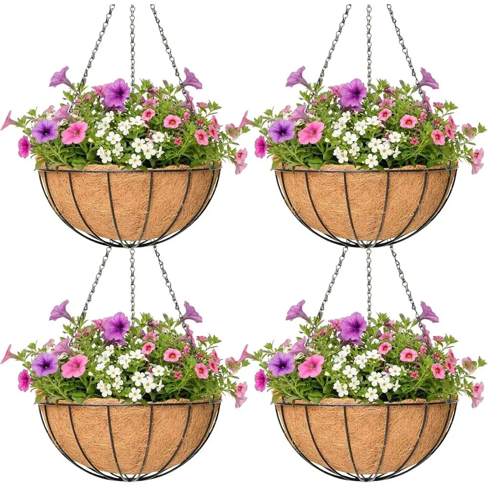 16 Inch Metal Hanging Plant Basket with Coco Coir Liner for Outdoor Garden Decorations
16 Inch Metal Hanging Plant Basket with Coco Coir Liner for Outdoor Garden Decorations