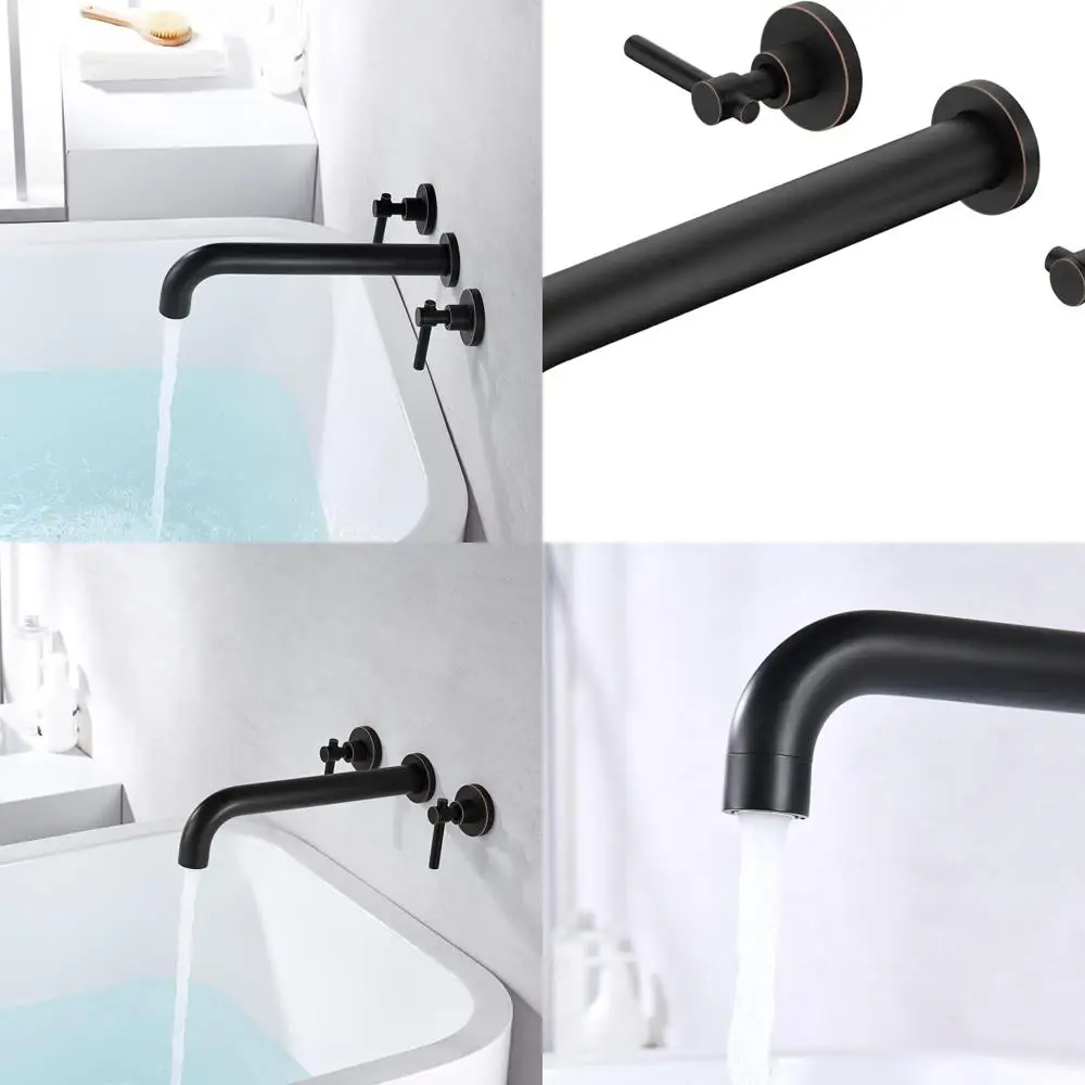 Oil Rubbed Bronze Wall-Mounted Tub Faucet Set with Dual Handles and Rough-In Valve
Oil Rubbed Bronze Wall-Mounted Tub Faucet Set with Dual Handles and Rough-In Valve