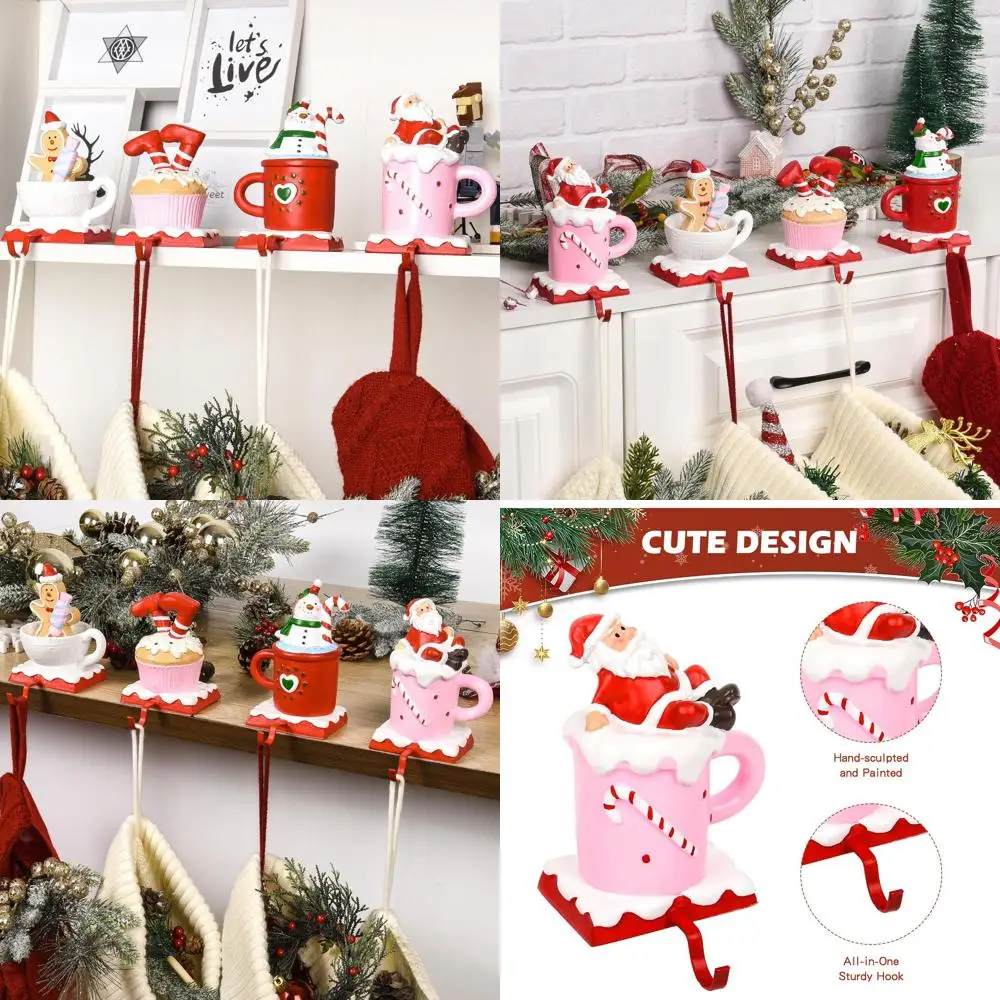 Set of 4 Pink Santa-Themed Heavy-Duty Christmas Stocking Holders for Mantle, Anti-Slip Hooks for Winter
Set of 4 Pink Santa-Themed Heavy-Duty Christmas Stocking Holders for Mantle, Anti-Slip Hooks for Winter