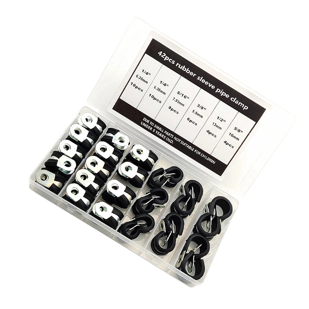 42pcs Rubber Sleeve Throat Hose Cable Clip Stainless Steel Cushioned Clamp Automotive Industrial Shipbuilding Household
42pcs Rubber Sleeve Throat Hose Cable Clip Stainless Steel Cushioned Clamp Automotive Industrial Shipbuilding Household