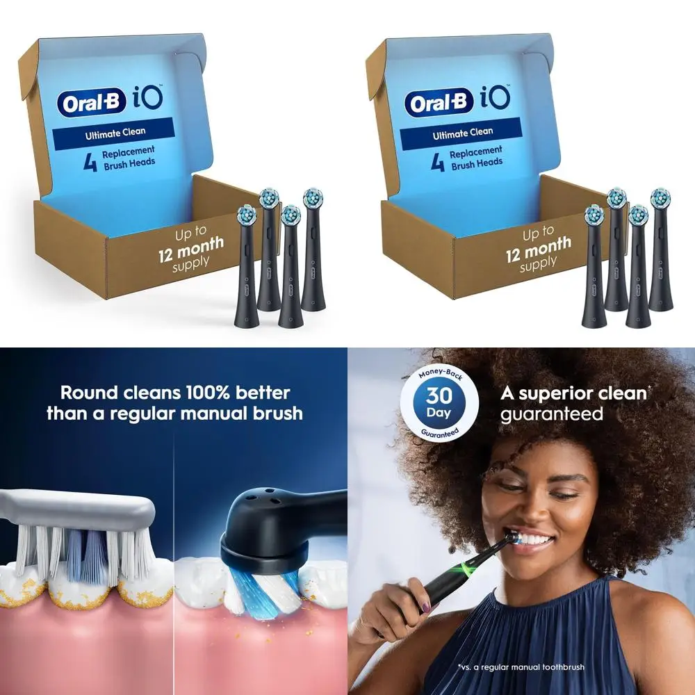 4-Pack Black Replacement Brush Heads for Electric Toothbrushes - Ultimate Clean
4-Pack Black Replacement Brush Heads for Electric Toothbrushes - Ultimate Clean
