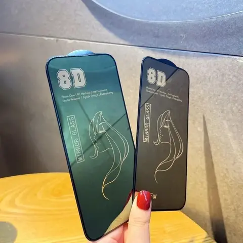 Espejo 8D 9H vidrio templado para iPhone 17 Pro Max Protector de pantalla de aire película protectora de cubierta completa para iPhone17ProMax 17Air 17Pro
