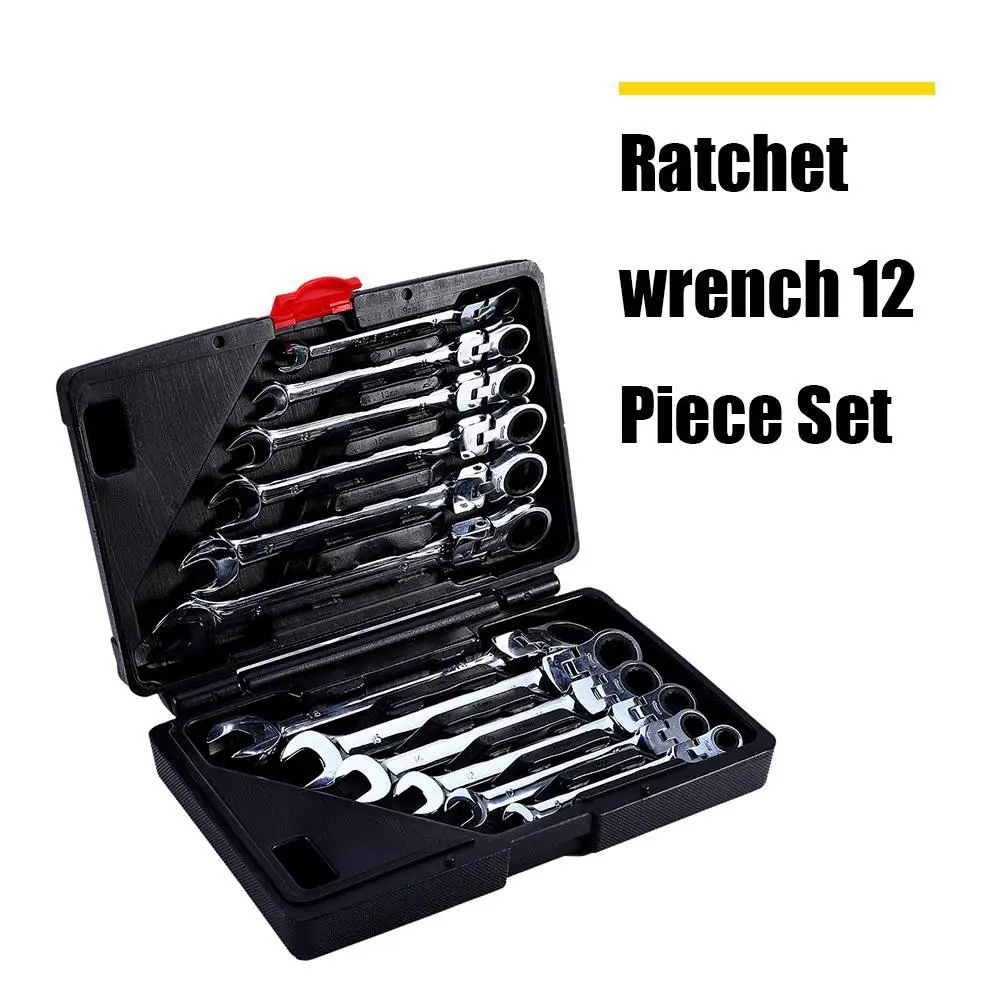 12 Piece Flexible Combination Spanners Ratchet Wrench Car Garage Tool Set 8-19mm
12 Piece Flexible Combination Spanners Ratchet Wrench Car Garage Tool Set 8-19mm