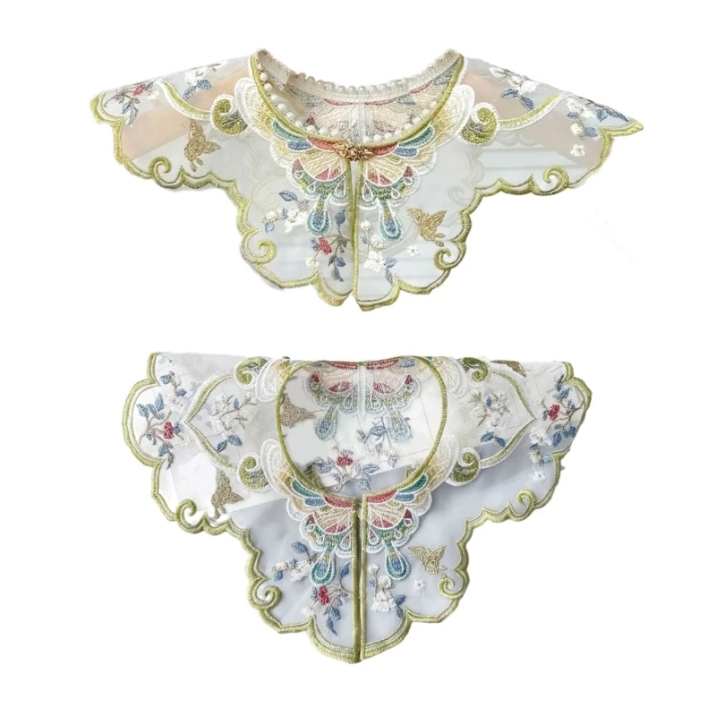 Woman Embroidery Flower Collar Shawl Decorative False Collar Elegant Removable Collar for Chinese Ancient Costume Decors
Woman Embroidery Flower Collar Shawl Decorative False Collar Elegant Removable Collar for Chinese Ancient Costume Decors